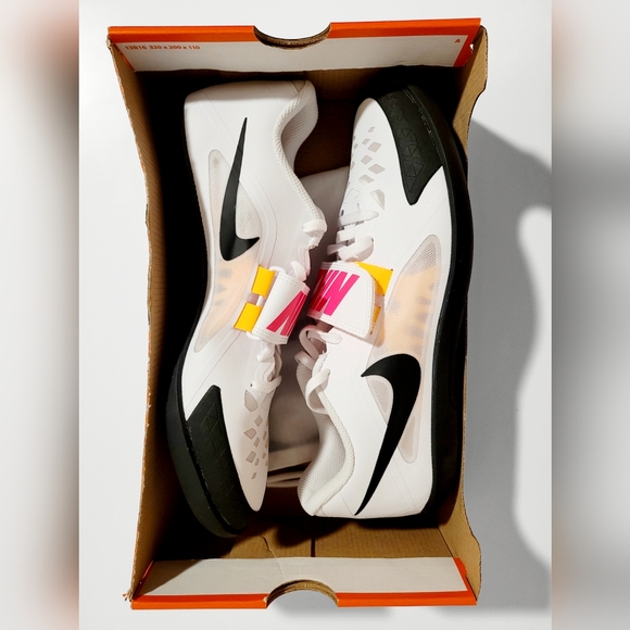 Nike Zoom Rival SD 2 Track Throwing Shoes Men 10.5 White/Black H-Pink 685134-102 - Picture 10 of 11
